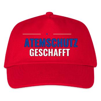 Jugendfeuerwehr Shirt – Atemschutz geschafft - Kinder Basecap - Rot - Vorne