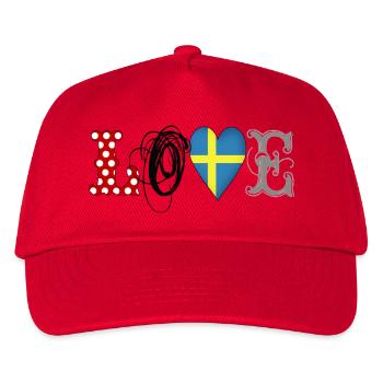 Love Sweden Black - Kinder Basecap - Rot - Vorne