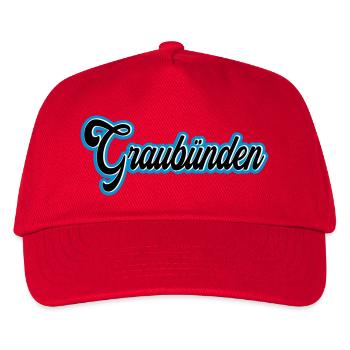 Écriture des Grisons avec contour bleu - Casquette de baseball Enfant - rouge - Devant