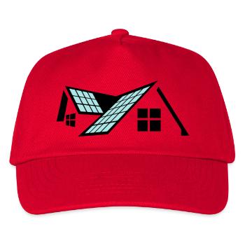 House with solar panels - Kids’ Baseball Cap - red - Front