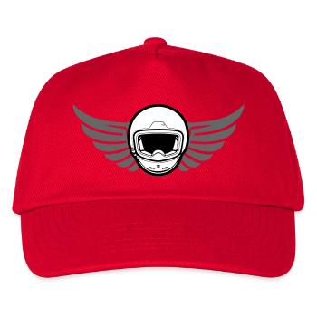 Motocross Motorradhelm mit Flügel - Kinder Basecap - Rot - Vorne