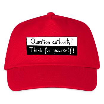 Question authority! Think for yourself! - Casquette de baseball Enfant - rouge - Devant