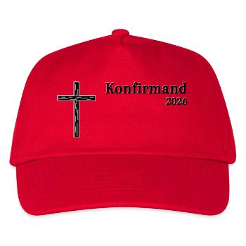 Confirmation 2026 Confirmation Simple Wooden Cross - Kids’ Baseball Cap - red - Front
