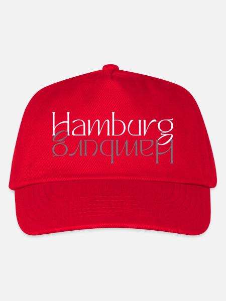 Hamburg Wortmarke Spiegel - Kinder Basecap - Rot