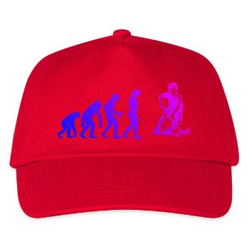 Floorball Illustration für Unihockey - Kinder Basecap - Rot - Vorne