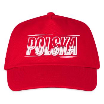 Polska Kontur Schrift-Design - Kinder Basecap - Rot - Vorne