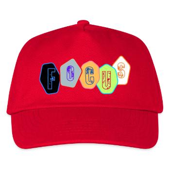 Fokus in Chromblöcken - Kinder Basecap - Rot - Vorne