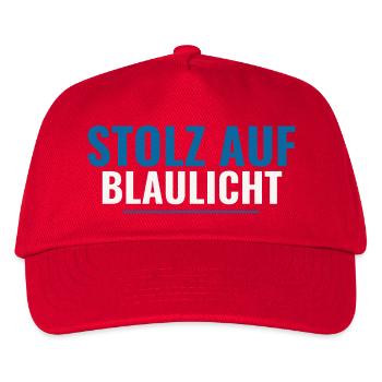 Stolz auf Blaulicht – Supporter Shirt Geschenkidee - Kinder Basecap - Rot - Vorne