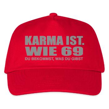 Karma 69  - Kinder Basecap - Rot - Vorne