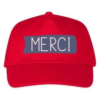 MERCI. THANKS. THANK YOU. ANNIVERSAIRE. NAISSANCE. - Casquette de baseball Enfant - rouge - Devant