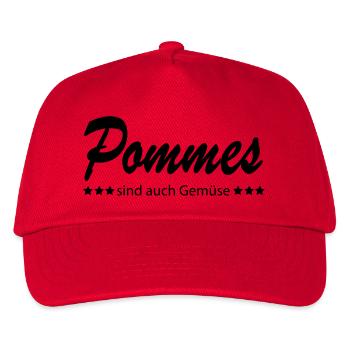 Pommes sind auch Gemüse - Kinder Basecap - Rot - Vorne