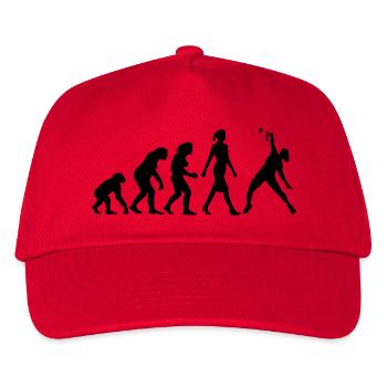 evolution_badminton_spielerin_b_1c - Kinder Basecap - Rot - Vorne