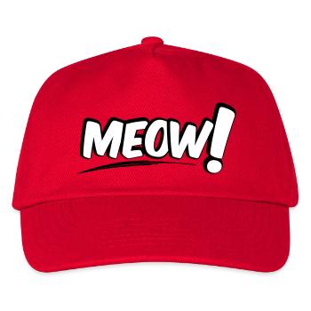 MEOW Miau Katze - Kinder Basecap - Rot - Vorne
