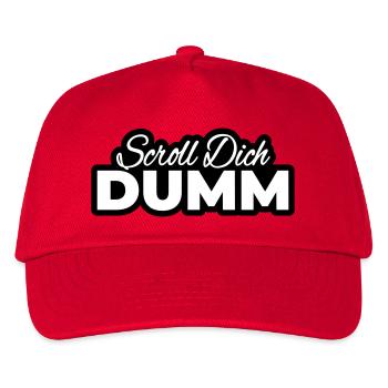 Scroll Dich Dumm Typo Print - Kinder Basecap - Rot - Vorne