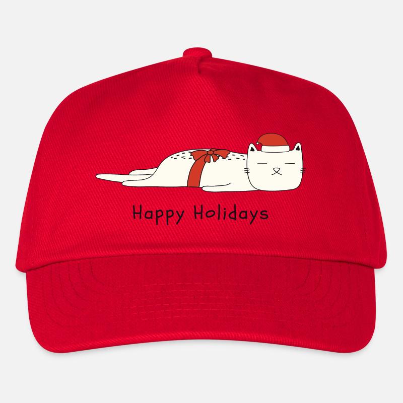 Lustige Katze Weihnachten - Kinder Basecap - Rot