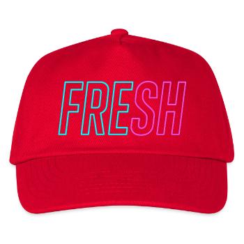 Neon FRESH Typografie Shirt - Kinder Basecap - Rot - Vorne