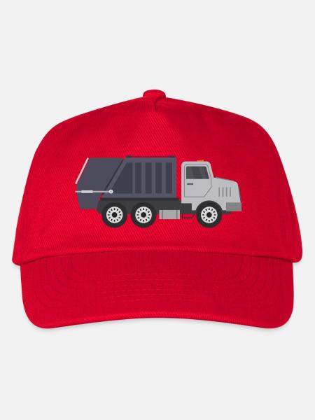 Müllwagen - Kinder Basecap - Rot