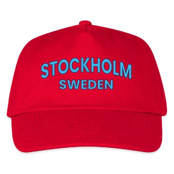Stockholm-Schweden-Arc-Typografie - Kinder Basecap - Rot - Vorne