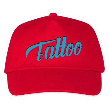 Tattoo Script in Teal - Kids’ Baseball Cap - red - Front