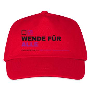 WENDE FÜR ALLE — Fair Finanzieren - Kinder Basecap - Rot - Vorne