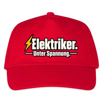 Elektriker. Unter Spannung. – Lustiger Elektriker  - Kinder Basecap - Rot - Vorne