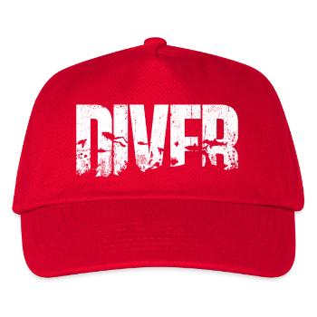Typographie de la silhouette des oiseaux océaniques Diver - Casquette de baseball Enfant - rouge - Devant