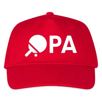 Opa Tischtennis Geschenkidee Großvater Ping-Pong - Kinder Basecap - Rot - Vorne