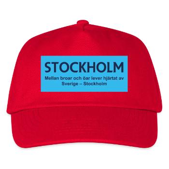 Stockholmer Brücken- und Inseldesign - Kinder Basecap - Rot - Vorne