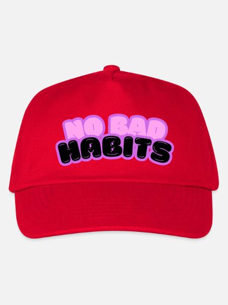No bad habits spruch - Kinder Basecap - Rot
