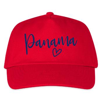 Panama Heart Women's Love Panama - Kinder Basecap - Rot - Vorne