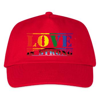Liebe ist stark Regenbogen-Stil LGBTQ - Kinder Basecap - Rot - Vorne