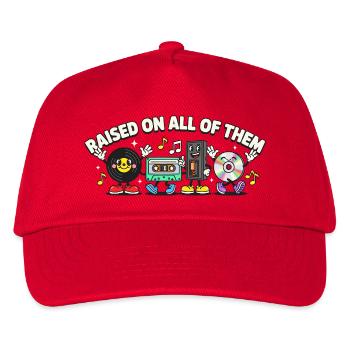 Aufgewachsen mit all dem: Retro Tech Mashup - Kinder Basecap - Rot - Vorne