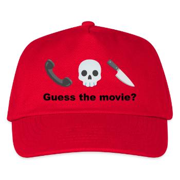 Totenkopf mit Handy und Messer Rate mal, der Film? - Kinder Basecap - Rot - Vorne