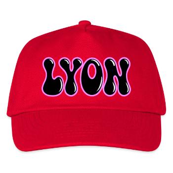 Lyon Retro Groovy Black & Pink Contour - Kinder Basecap - Rot - Vorne