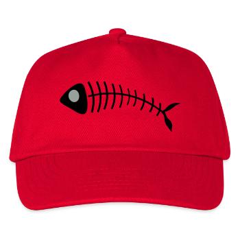Stilisierte Fischgräten Illustration - Kinder Basecap - Rot - Vorne