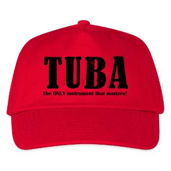 Tuba, The ONLY instrument - Kinder Basecap - Rot - Vorne
