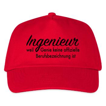 Ingenieur - Kinder Basecap - Rot - Vorne