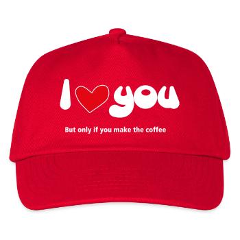 I Love You - Lustige Zitate Paare NEU 11 - Kinder Basecap - Rot - Vorne