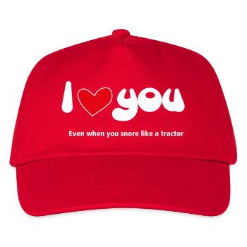 I Love You - Lustige Zitate Paare NEU 22 - Kinder Basecap - Rot - Vorne