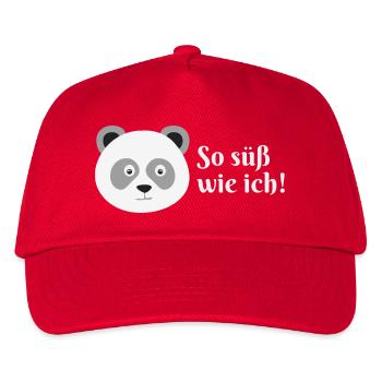 Panda - so süß wie ich - Kinder Basecap - Rot - Vorne