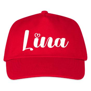 lina name - Kinder Basecap - Rot - Vorne