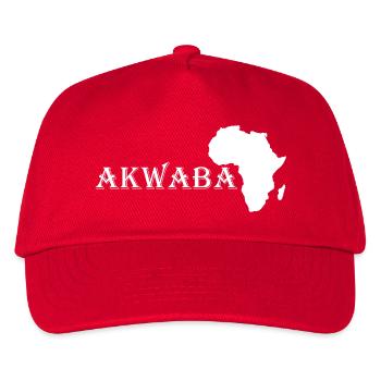 Akwaba, willkommen in unserem Zuhause - Kinder Basecap - Rot - Vorne