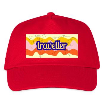 Traveller World Map Ribbon - Kids’ Baseball Cap - red - Front