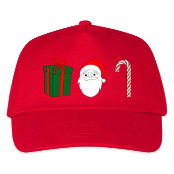 Weihnachtsfreude GeschenkSanta Zuckerstange - Kinder Basecap - Rot - Vorne