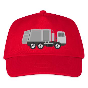 Müllwagen - Kinder Basecap - Rot - Vorne