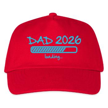 Dad 2026 invites pregnancy announcement baby - Kids’ Baseball Cap - red - Front