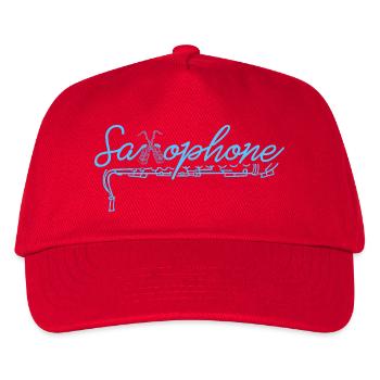 Saxophone Word-Art Jazz Script - Kids’ Baseball Cap - red - Front