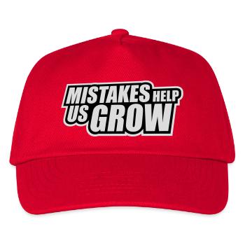 Mistakes Help Us Grow Lustig Motivational Wachstum - Kinder Basecap - Rot - Vorne