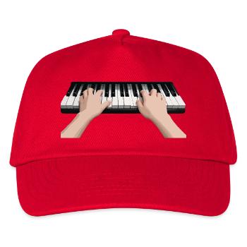 Mains sur les touches de piano - Casquette de baseball Enfant - rouge - Devant