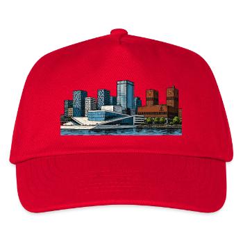 Oslo Stadt Skyline - Kinder Basecap - Rot - Vorne